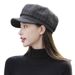 Hot Sale Casual Retro Female Wool Street Style Girls Octagonal Women Caps Plaid Beret Painter Hat_mkmklike.com