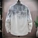 Men's Gradient Color Long Sleeve Jacket Spring Autumn Trendy Brand Casual Chinese Style Shirt Youthful Cool Denim_mkmklike.com