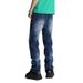 Men's Relaxed Fit Vintage Washed Denim Jeans - Dark Blue With White Fading, Cotton Comfort, Straight Leg Casual Trousers_mkmklike.com