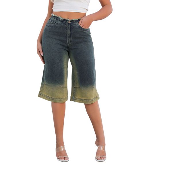 Women's Clothing Mid Waist Straight Stretch Jeans Female Manufacturers Loose Cropped Pants_mkmklike.com