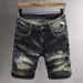 Summer New Denim Shorts For Men, Versatile And Trendy, Distressed Cropped Scraped Casual Pants, Trendy Brand_mkmklike.com