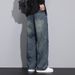 Pure Emperor Paul Retro Jeans Men's Autumn Winter Fleece Lined Thickened Long Trendy Brand Wear-resistant Youth Fashion_mkmklike.com