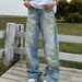 Elegant Women's Slim Fit Stretch Denim Straight Leg Pants European American Style Flower Pot Embroidered Skinny Jeans Trendy_mkmklike.com