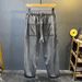 Men's Clothing Men's Summer Thin Black Jeans Tencel Lyocell Simple Elastic Waist Drawstring Loose Straight Leg Pants_mkmklike.com