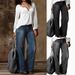 Trendy Retro Straight-Leg Jeans For Women – Distressed Washed Denim, Comfortable & Stylish (Black/Blue/Grey, XS-4XL)_mkmklike.com