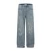 Men's Clothing Unisex Retro Distressed Jeans Clean Fit Loose Straight Leg Slightly Flared Versatile Drape_mkmklike.com