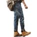 Men's American Retro Style Loose Straight Leg Jeans Trendy Brand Casual Pants Washed Effect For Autumn Winter_mkmklike.com
