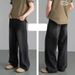 Vintage Washed Men's Jeans - Relaxed Fit Straight Leg Retro Denim Pants For Casual Wear (Multiple Colors & Sizes Available)_mkmklike.com