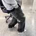 Men's Clothing Men's Loose Fit Ripped Patchwork Black Straight Leg Jeans Heavy Washed Autumn Winter Street Style Loose Fit Pants_mkmklike.com