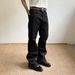 Vintage Black Flared Jeans – 90s Retro Wide-Leg Trousers (Unisex Distressed Denim With Draping Effect)_mkmklike.com