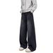 Men's Distressed Washed Denim Pants – Vintage High-Street Straight-Leg Jeans With Artful Fading_mkmklike.com