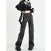 Camouflage Cargo For Women, American Style Tall Women's Jeans, Trendy Wide-leg Pants, Clothing, Slimming Retro_mkmklike.com