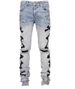 Men's Stretch Skinny Jeans - Trendy Ripped & Bone Print Denim Pants For Streetwear | Comfort Fit, Washed & Distressed Style_mkmklike.com