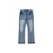 Self Made Ice Blue Washed Flared Jeans – Lightning Bolt Distressed Bootcut DirtyFit Denim_mkmklike.com