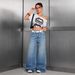 Women's Retro High Street Wide Leg Jeans Solid Color Casual Fashion Office Lady Style Spring Autumn Regular Fit Cotton Denim_mkmklike.com