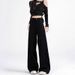 Black Wide-leg Jeans For Women, 2025 New Plus-size High-waisted, Loose-fitting, Slimming, Straight-leg, Flared,_mkmklike.com