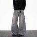 Men's Clothing Streetwear Distressed Denim Pants - Oversized Drop-Crotch Design, Acid Wash Grey, High Waist Baggy Jeans For Men (S-XXXL)_mkmklike.com
