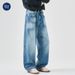 Nordmann Muqiu Clothing | American Street Style Draped Jeans Men's Baggy Loose Straight Wide-Leg Pants_mkmklike.com