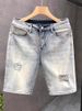 Men's Clothing Men's Slim Fit Cropped Ripped Jeans Summer Trendy Brand Light Color Versatile Stretch Style For Formal & Casual_mkmklike.com