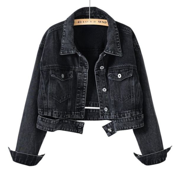 K Explosive Street Denim Jacket Women's New Vintage High Waist Unique Denim Short Jacket Top_mkmklike.com
