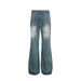 American Style Washed Floor-Length Flared Vibe Trend Men's Long Distressed Denim Loose Wide-Leg Bell-Bottom Pants_mkmklike.com