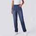 Women's High-Waisted Yoga Jeans - Stretchy Straight Leg Pants With 3D Cat Whisker Details (S-2XL, Dark Blue/Light Blue/Black/Sky Blue/Cream)_mkmklike.com