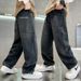 Woven Genius Whale Children's Jeans Spring And Autumn New Wide-Leg Loose Straight-Leg Student Boys' Pants Korean Version_mkmklike.com
