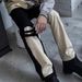 American Style Design Distressed Color Block Workwear Versatile Long Straight Casual Pants Ins National Trend Brand_mkmklike.com