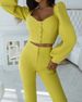 Women's clothing casual palace style lantern sleeve tops bell-bottom pants suit_mkmklike.com