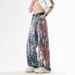 Men's Clothing Startlight Men's American Street Hip Hop Washed Jeans Heavy Hand Painted Graffiti Loose Ripped Trousers_mkmklike.com