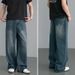 Vintage Washed Men's Jeans - Relaxed Fit Straight Leg Retro Denim Pants For Casual Wear (Multiple Colors & Sizes Available)_mkmklike.com