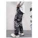 Men's Clothing Mosaic print design jeans men's American retro washed loose casual straight floor length wide leg trousers_mkmklike.com