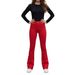 Vintage Red Flare Jeans For Women – High Waist Stretch Denim Pants (S-Xl, Retro 70s Style) Seamless Waistband_mkmklike.com