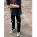Nordmann European And American Style High Street Ripped Side Zipper Jeans With Unique Design Slim Fit Long Pants For Men_mkmklike.com