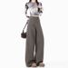 Wild Versatile Style|Versatile For Going Out|Women's Cement Large Pocket Cargo Jeans Gray Long Pants_mkmklike.com