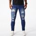 Men's Clothing Pants Ripped Jeans Youth Versatile Trendy Elastic Slim Fit Pencil Pants_mkmklike.com