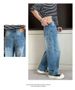 Men's Retro Curved Blade Jeans Loose Fit Straight Leg Workwear High Street Style Versatile Wide Leg Multi Pocket Trousers_mkmklike.com