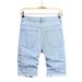 Men's Distressed Denim Shorts – Loose Fit Patchwork Casual Bermuda Shorts (Light Blue, S-2XL)_mkmklike.com