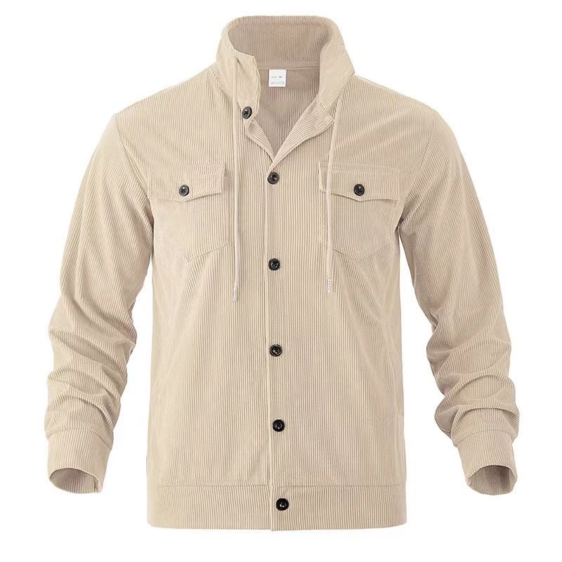 Cross-Border Foreign Trade New Corduroy Lapel For Men, Light And Mature Casual Versatile Multi-Poc Workwear Men's_mkmklike.com