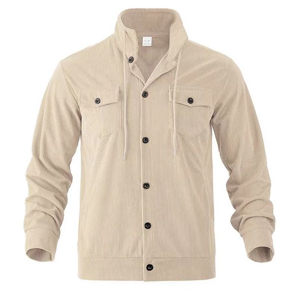 Cross-Border Foreign Trade New Corduroy Lapel For Men, Light And Mature Casual Versatile Multi-Poc Workwear Men's_mkmklike.com