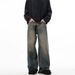 Cleanfit Vintage Straight-Leg Jeans – Retro Wide-Leg Loose Fit, Classic Blue Denim For Men_mkmklike.com