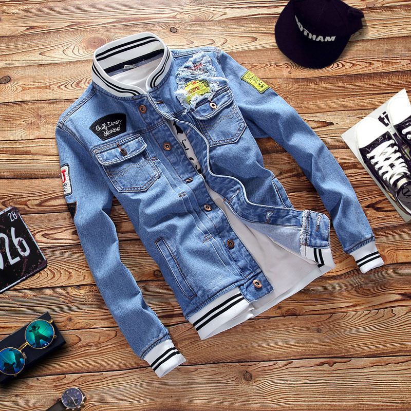 Men's Clothing Denim Jacket Men's Slim Trend Casual Jacket Men's Youth Large Size Jacket_mkmklike.com