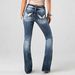 Embroidered High-Waisted Stretch Jeans – Distressed Denim Pants With Intricate Stitching (Navy & Black, S-XXL)_mkmklike.com