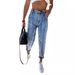 Slim Fit Stretch Denim Pants For Women & Men – High Waist Skinny Jeans With Washed Finish, Comfortable & Stylish For Casual & Office Wear_mkmklike.com
