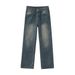 Men's Korean Style Loose Fit Straight Leg Jeans Trendy High Street Pants Versatile Retro Wide Leg Trousers For Spring_mkmklike.com