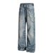 Blue 3D Digital Printed Chain Jeans Unisex Trendy Versatile American Style Loose Straight Casual Long Pants_mkmklike.com