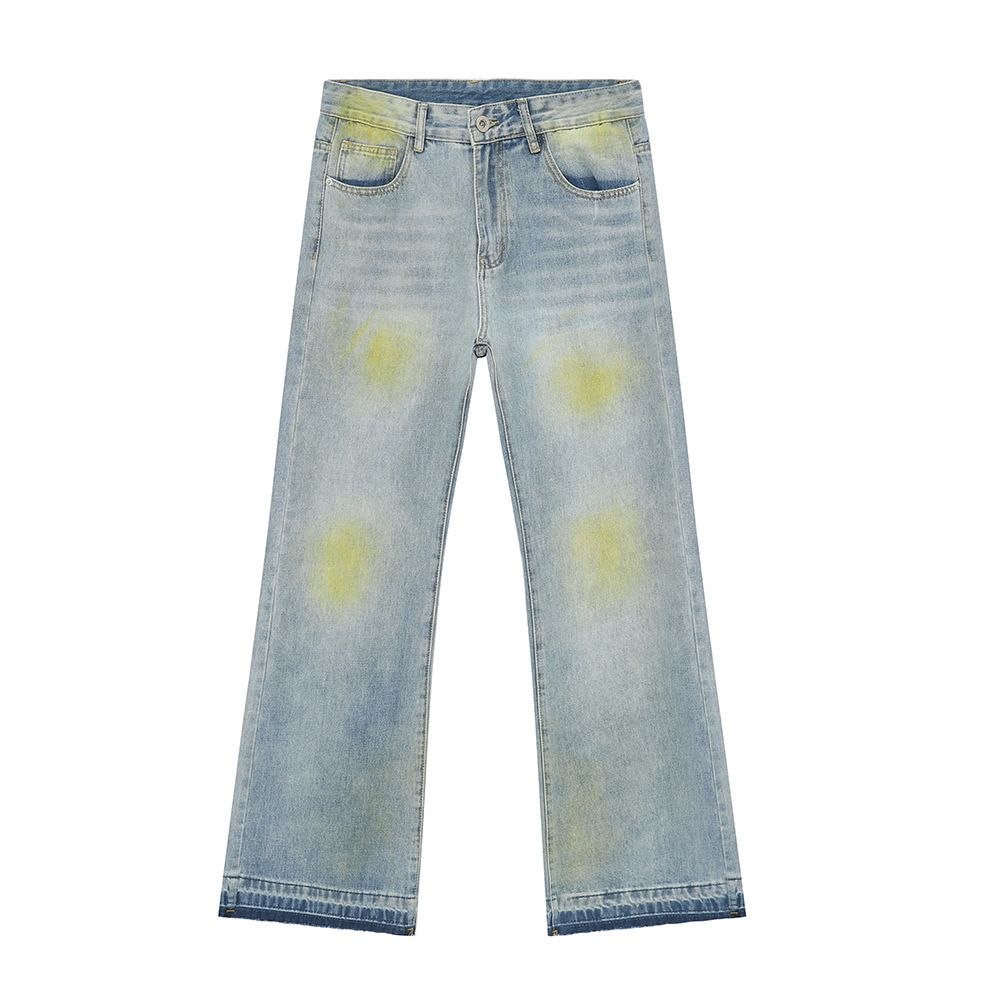 EF JEANS | 2024 New Product, Hip-hop Street Trend Painting Contrasting Colors Slightly Washed Jeans Tide_mkmklike.com