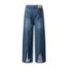 Men's Clothing Hip Hop Loose Dirty Distressed Washed Straight Wide Leg Pants_mkmklike.com