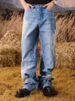 Men's Clothing Retro Washed Sexy Lace Casual Jeans For Women, New Autumn/winter Style, Loose Fit, Straight Leg, Wide Leg Trousers_mkmklike.com