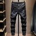 Men's Stretch Skinny Jeans | Distressed Rip & Paint Splatter Design | Washed Black Denim Pants For Street Style_mkmklike.com